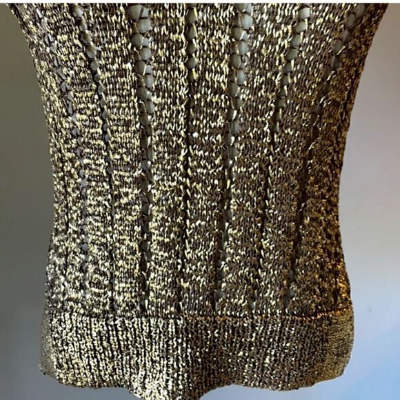 BCBGMaxazira Gold Metallic Vest XSMALL - Picture 3 of 7